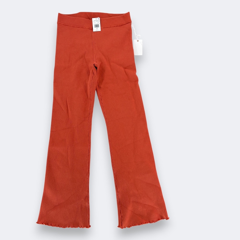 Good American Womens Ribbed Lettuce Edge Baby Flare Pants L/XL (tagged 3/4)